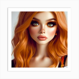 Girl With Red Hair Art Print