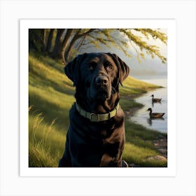 A Stunning Illustration Of A Black Labrador Dog St Gaj2iauyqj Doh7704mygw Cspbyysbr6ootiient45ow Art Print