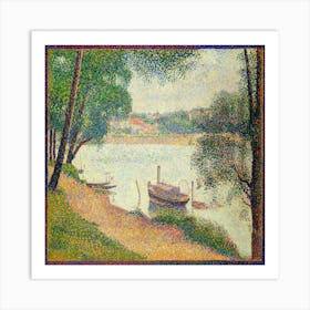 Boat On The Seine Art Print