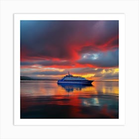 Sunset Cruise Ship 26 Art Print