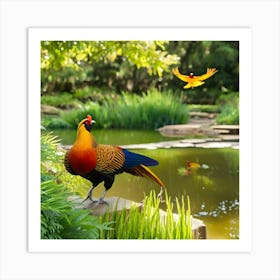 Pheasant In The Garden Art Print