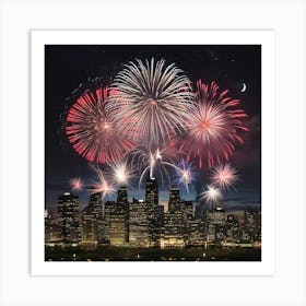 A Realistic Photo Of A Fireworks Display Over A Ci 1agczi7qqyqnywg9mjn Ow Dmqmg01oqosu2tekuzpmfa(1) Art Print