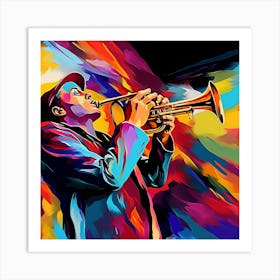 Jazz Musician Playing Trumpet 1 Art Print