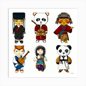 Bears and Ninjas Art Print