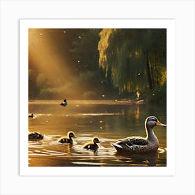 Ducks In The Sun Art Print