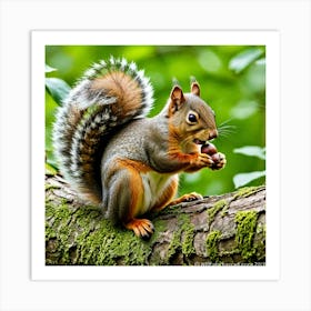 Squirrel Eating Acorn 2 Art Print