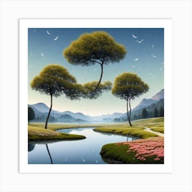 Trees In The Sky Art Print