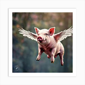 Flying pig Art Print