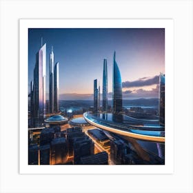 Futuristic Cityscape 131 Art Print