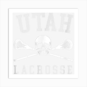 Vintage Utah Skull & Cross Bones Lacrosse Art Print