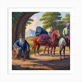 Man And His Horse Art Print