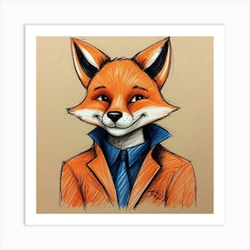 Fox In A Suit 1 Art Print