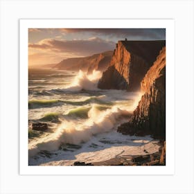 Cliffs At Sunset Art Print