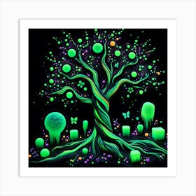 Glow In The Dark Tree Art Print