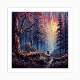 Forest At Dusk Art Print