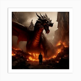 Dragon In The City Art Print