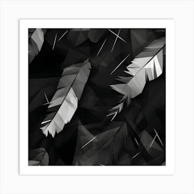 Black And White Feathers Art Print