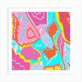 Expressive Abstract Art in Bright Colors Art Print