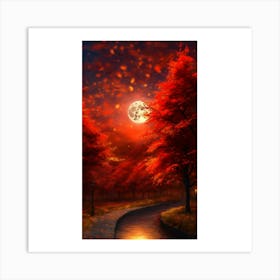 Full Moon In Autumn 4 Art Print