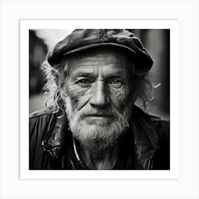 Leonardo Diffusion Xl Old Homeless Man Portrait12 Messy Beard 0 Upscayl 4x Realesrgan X4plus Anime Art Print