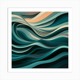 Abstract Wave Painting 3 Art Print