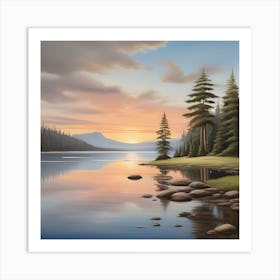 Sunset At Lake Tahoe Art Print