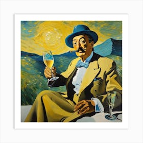 Man With A Glass Of Wine Art Print