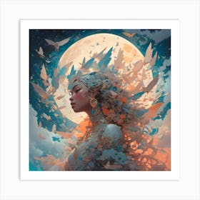 Woman In The Sky Art Print