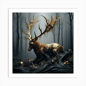 Deer In The Forest 8 Art Print