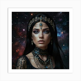 Gothic Woman In Space Art Print