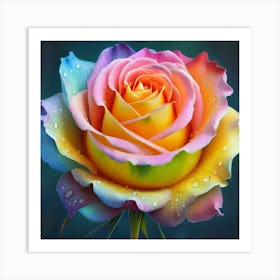 Rainbow Rose 4 Art Print