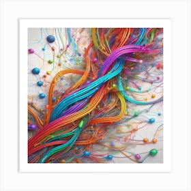 Colorful Wires 9 Art Print