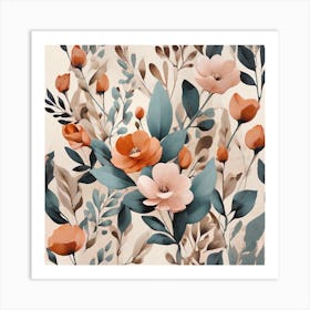 Floral Wallpaper Art Print