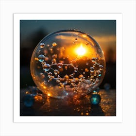 Bubbles In A Glass Ball 1 Art Print