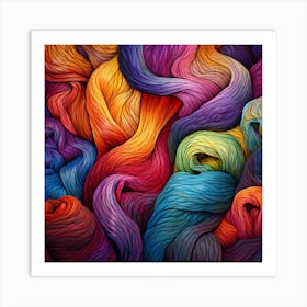 Colorful Yarn Background 11 Art Print