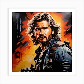Hand Painted Escape From New York Kurt Russell 1981 480747386 Art Print