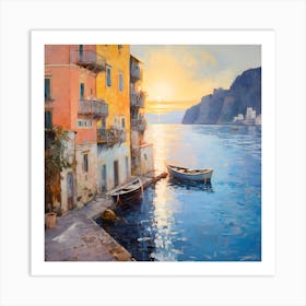 Romantic Reflections: Impressionist Beauty on Italian Waters Art Print