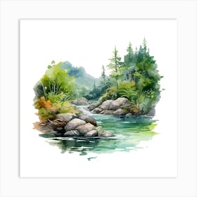 Watercolor Landscape 3 Art Print