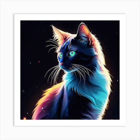 Cat With Blue Eyes Art Print