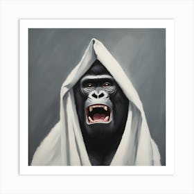 Gorilla in a Towel Art Print