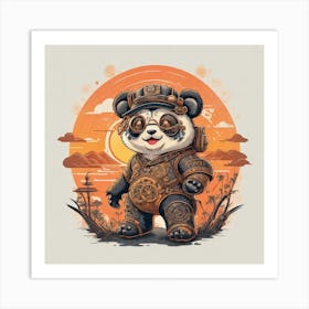 Steampunk Panda 2 Art Print