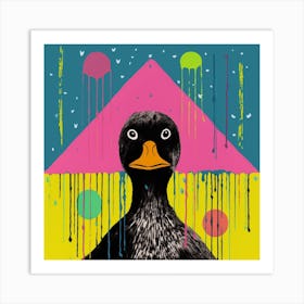 Geometric Colourful Duck 2 Art Print