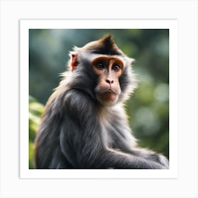 Monkey In The Forest Art Print