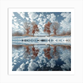 Reflection Of Trees In A Lake Art Print