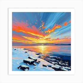 Sunset Over The Sea 2 Art Print