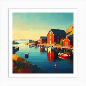 Swedish Cottages Art Print