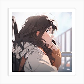 Anime Girl With Long Hair 3 Art Print