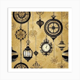 Clocks And Ornaments 1 Art Print