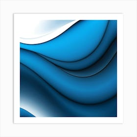 Abstract Blue Wave 7 Art Print