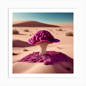 Magenta Mushroom Art Print